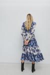 Warehouse Shirred High Neck Maxi Dress In Floral thumbnail 3