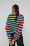 Warehouse Multi Rainbow Stripe Knit Jumper thumbnail 3