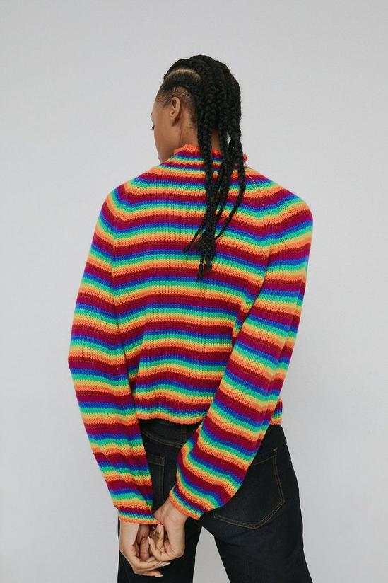 Warehouse Multi Rainbow Stripe Knit Jumper 3