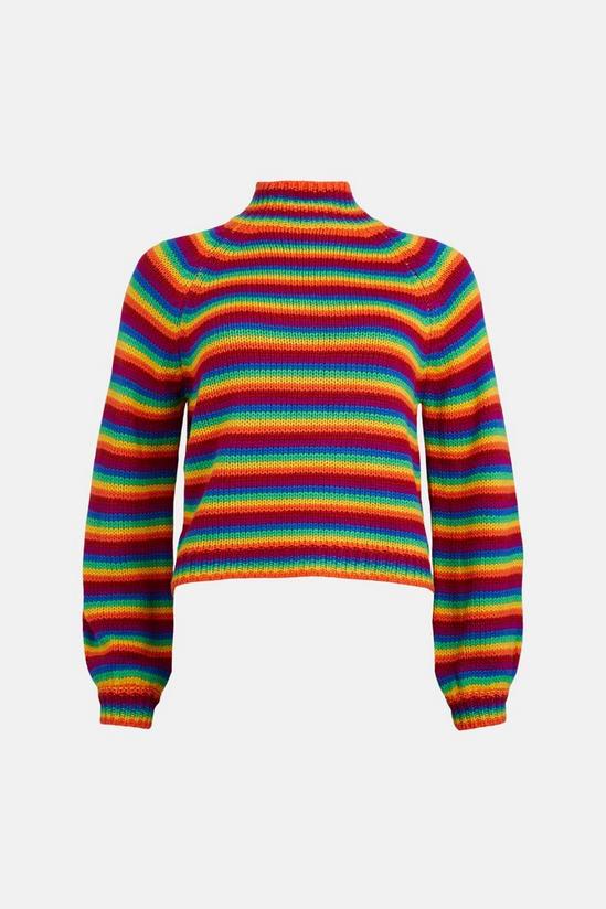 Warehouse Multi Rainbow Stripe Knit Jumper 4