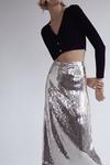 Warehouse Sequin Aline Midi Skirt thumbnail 2