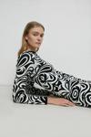 Warehouse Premium Knit Swirl Jacquard Mini Dress thumbnail 1