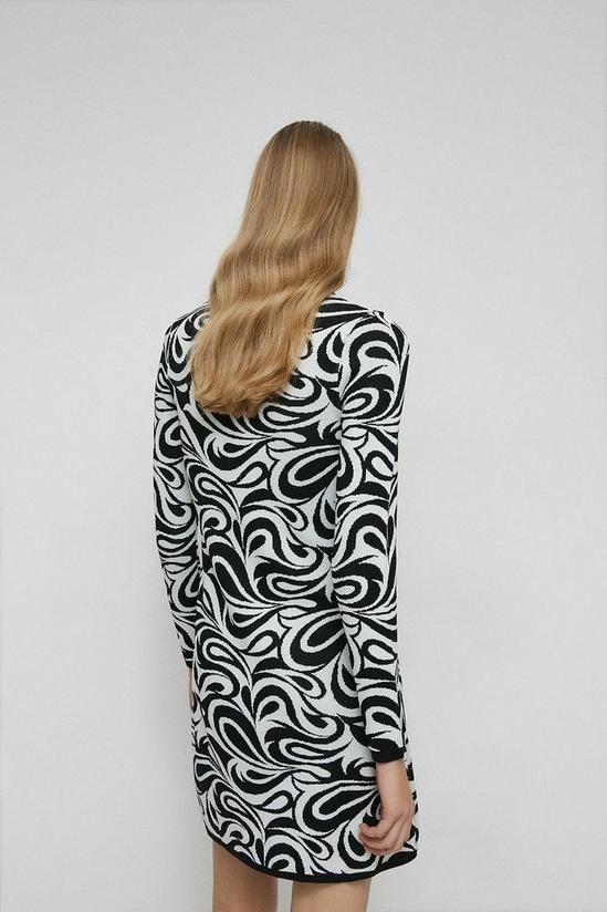 Warehouse Premium Knit Swirl Jacquard Mini Dress 3