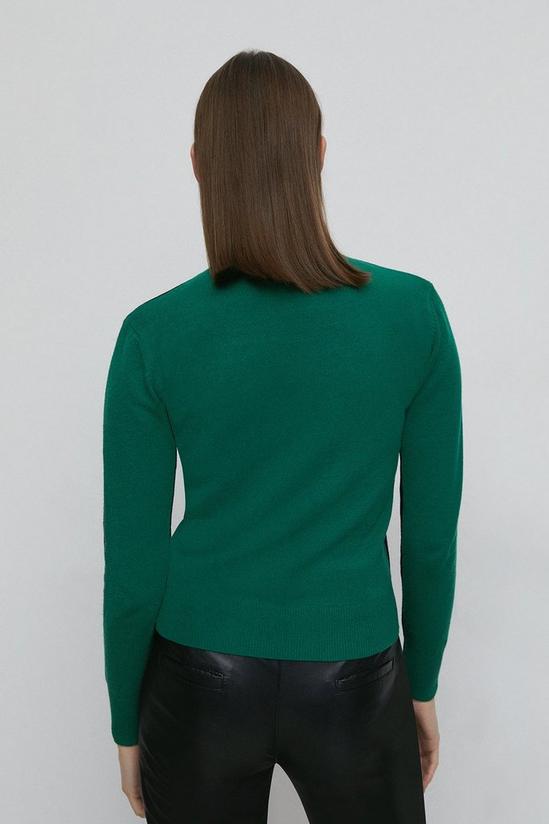 Warehouse Two Tone Roll Neck Knit Jumper 3