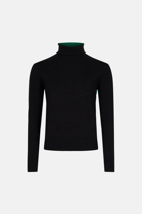 Warehouse Two Tone Roll Neck Knit Jumper 4