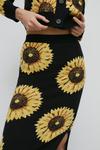 Warehouse Sunflower Jacquard Knit Midi Skirt thumbnail 2