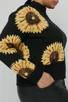 Warehouse Plus Size Sunflower Jacquard Knit Jumper thumbnail 2