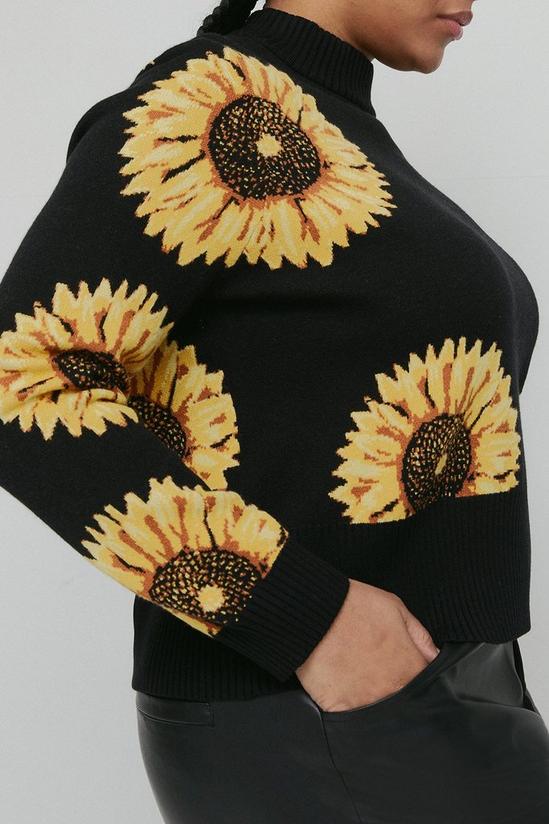 Warehouse Plus Size Sunflower Jacquard Knit Jumper 2