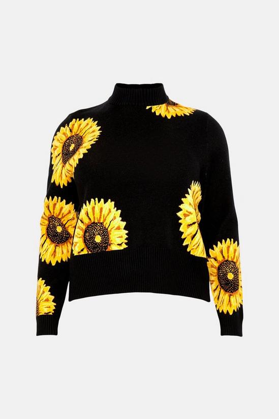 Warehouse Plus Size Sunflower Jacquard Knit Jumper 4