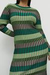 Warehouse Plus Size Colour Block Plated Rib Knit Dress thumbnail 1