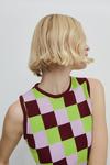 Warehouse Petite Checkerboard Knit Swing Dress thumbnail 2