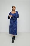 Warehouse Plus Size Warped Jacquard Knitted Midi Dress thumbnail 2