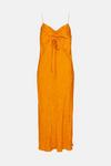 Warehouse Jacquard Ruched Midi Slip Dress thumbnail 4