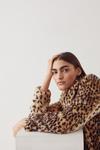 Warehouse Leopard Fur Midi Coat thumbnail 2