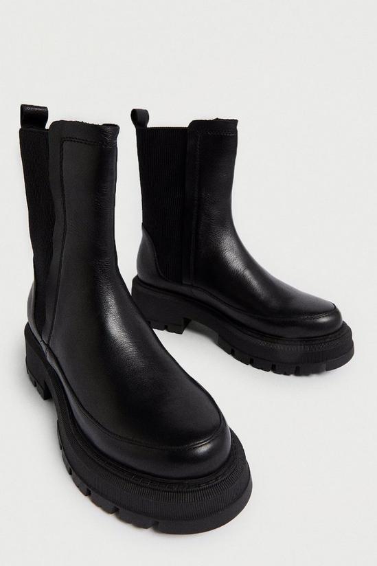 Warehouse Real Leather Chunky Gusset Chelsea Boot 4