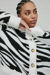 Warehouse Plus Size Zebra Jacquard Knit Cardigan thumbnail 1