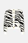 Warehouse Plus Size Zebra Jacquard Knit Cardigan thumbnail 4