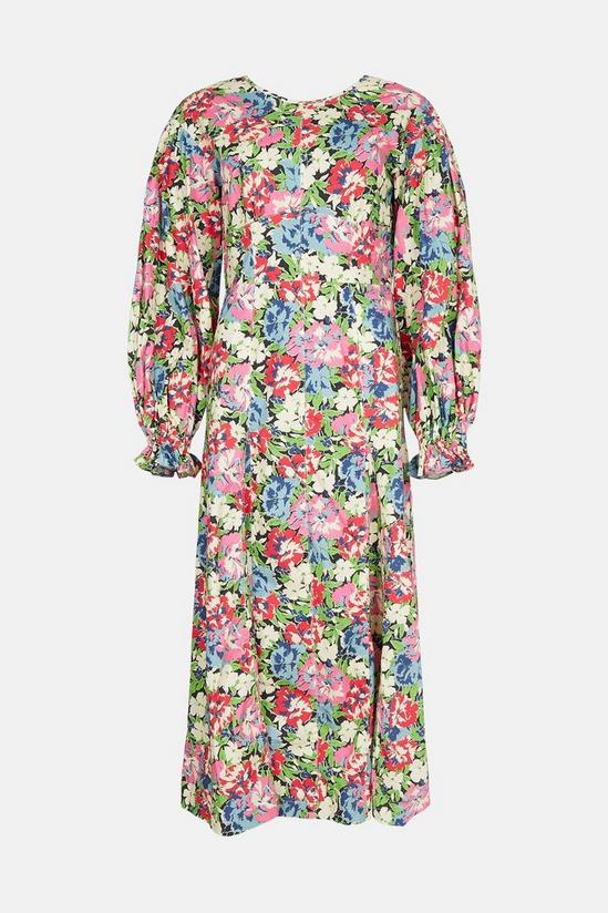 Warehouse Petite Floral Print Voluminous Midi Dress 4