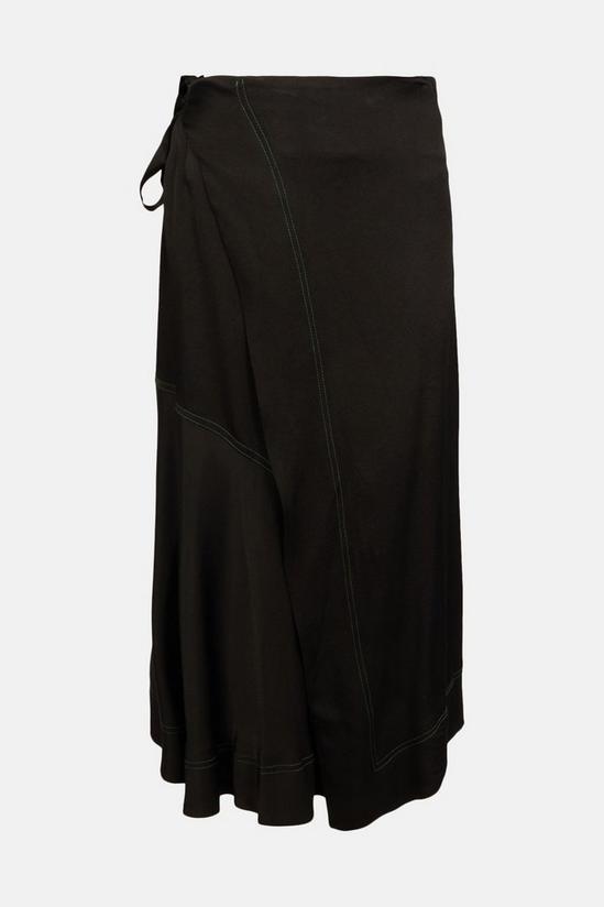 Warehouse Premium Satin Wrap Skirt With Tie 4