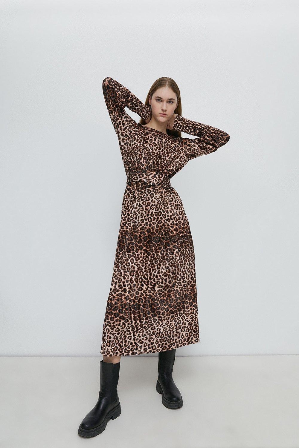 Warehouse animal print maxi hot sale dress