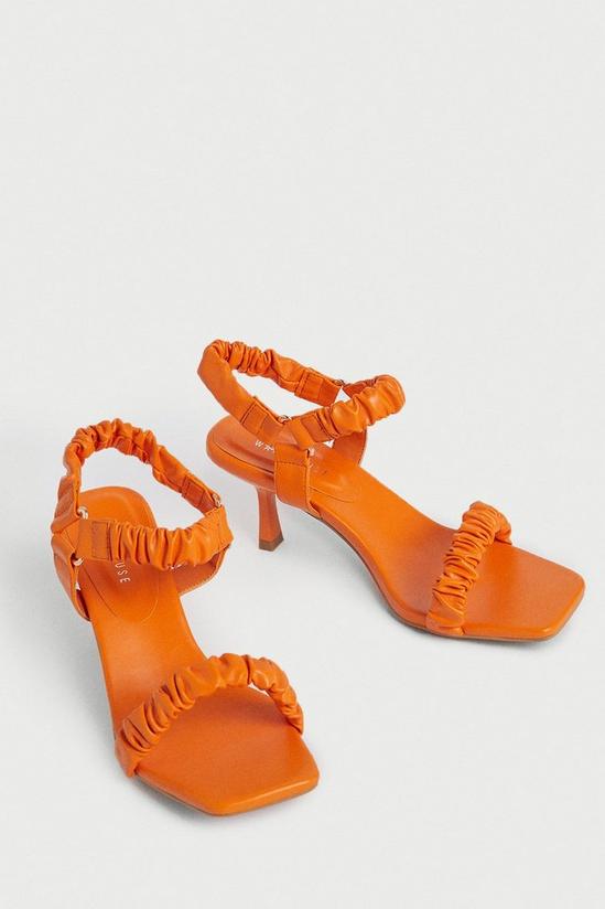 Warehouse Ruched Low Heel Sandal 2