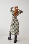 Warehouse Petite Woven Midi Wrap Dress In Floral thumbnail 3