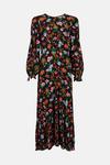 Warehouse Petite Woven Midi Tea Dress In Floral thumbnail 4