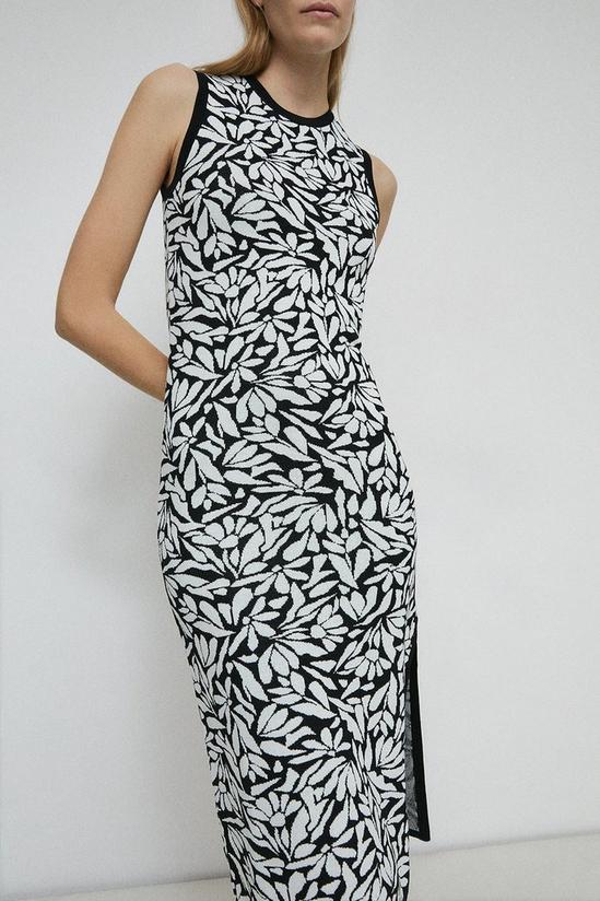 Warehouse Premium Knit Floral Jacquard Sleeveless Dress 2