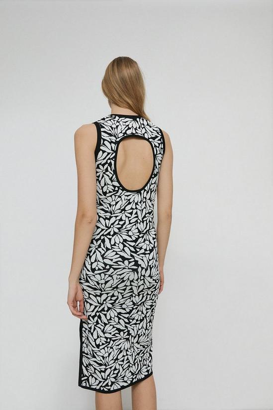 Warehouse Premium Knit Floral Jacquard Sleeveless Dress 3