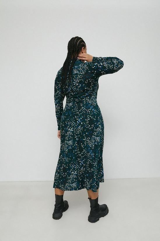 Warehouse Plus Size Printed Soft Touch Funnel Midi Dress 3