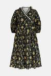 Warehouse Plus Size Floral Ruffle Detail Wrap Midi Dress thumbnail 4