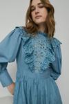 Warehouse Broderie Frill And Cutwork Detail Midi Dress thumbnail 1