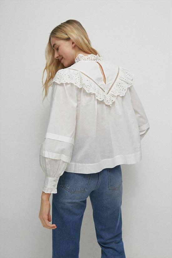 Warehouse Broderie Frill And Cutwork Detail Blouse 3
