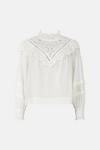 Warehouse Broderie Frill And Cutwork Detail Blouse thumbnail 4