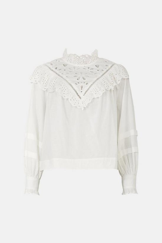 Warehouse Broderie Frill And Cutwork Detail Blouse 4