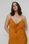 Warehouse Plus Size Jacquard Ruched Midi Slip Dress thumbnail 2
