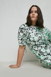 Warehouse Plus Size Satin Ruched Sleeve Splice Midi Dress thumbnail 1