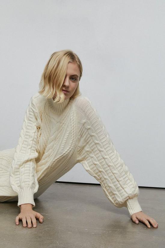 Warehouse Chunky Cable Knit Jumper Dress 2