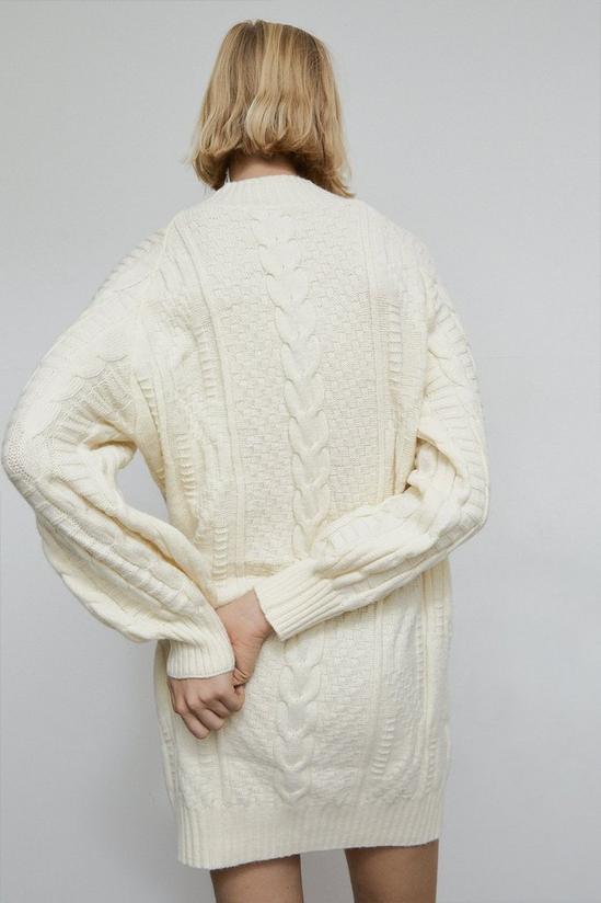 Warehouse Chunky Cable Knit Jumper Dress 3