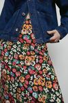 Warehouse Floral Print Seam Detail Midi Skirt thumbnail 1