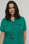 Warehouse Plus Size Twill Utility Belted Midi Shirt Dress thumbnail 2