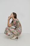 Warehouse Satin Dobby Column Midi Dress In Floral thumbnail 2
