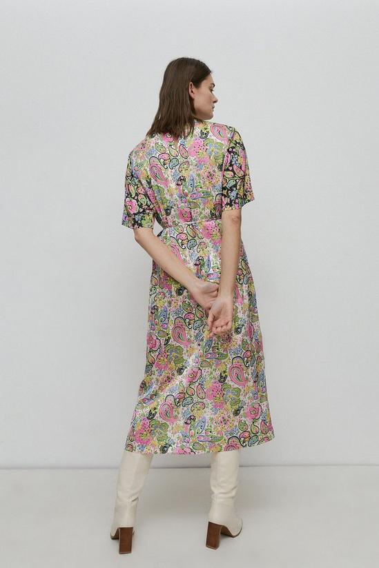 Warehouse Satin Dobby Column Midi Dress In Floral 3