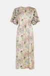 Warehouse Satin Dobby Column Midi Dress In Floral thumbnail 4