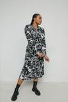 Warehouse Plus Size Marble Print Ruched Front Shirt Dress thumbnail 2
