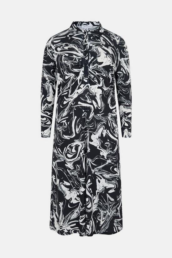 Warehouse Plus Size Marble Print Ruched Front Shirt Dress 4