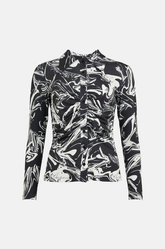 Warehouse Marble Print Ruched Front Shirt 4