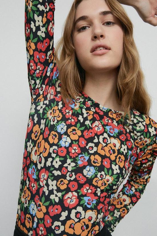 Warehouse Floral Print Puff Sleeve Top 2