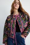 Warehouse Paisley Print Quilted Tie Front Jacket thumbnail 1