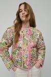 Warehouse Paisley Print Quilted Tie Front Jacket thumbnail 1